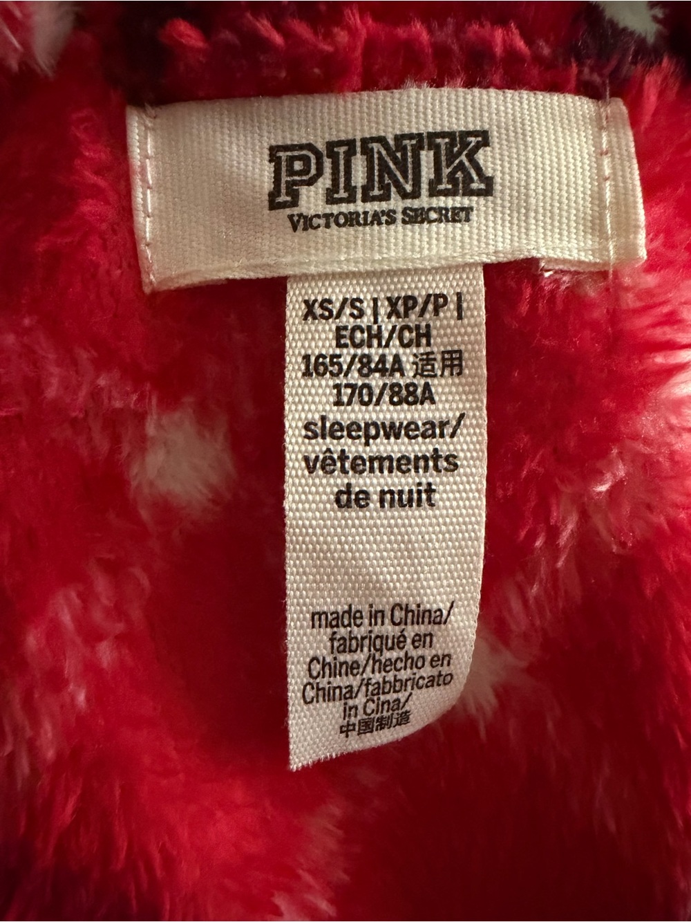 PINK Victoria's Secret Red Plaid Fleece Kids Robe - Picture 4 of 4